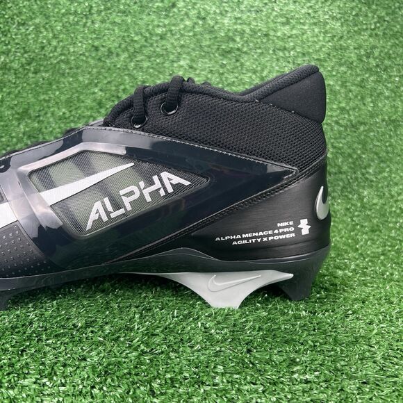 Nike 2024 Alpha Menace 4 Pro Mens 14 Football Cleats Black/Smoke Grey FD7037-001 - Picture 9 of 17
